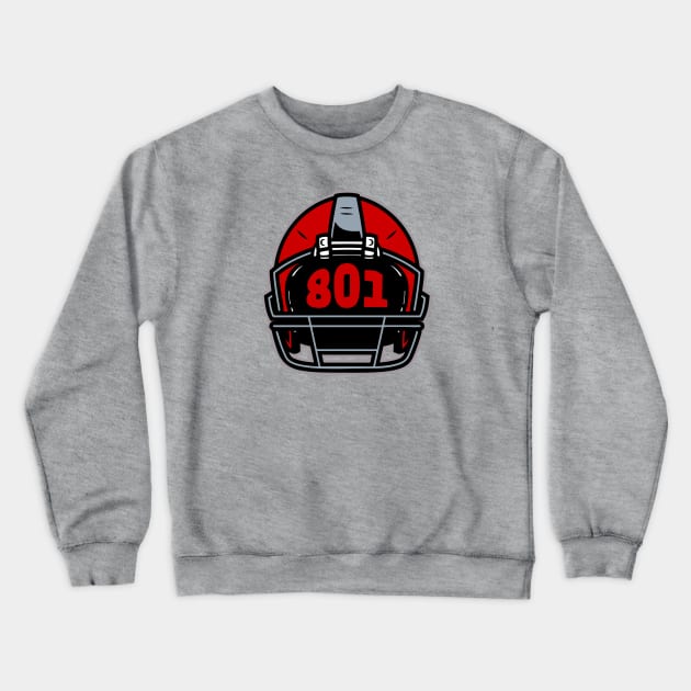 Retro Football Helmet 801 Area Code Salt Lake City Utah Football Crewneck Sweatshirt by SLAG_Creative